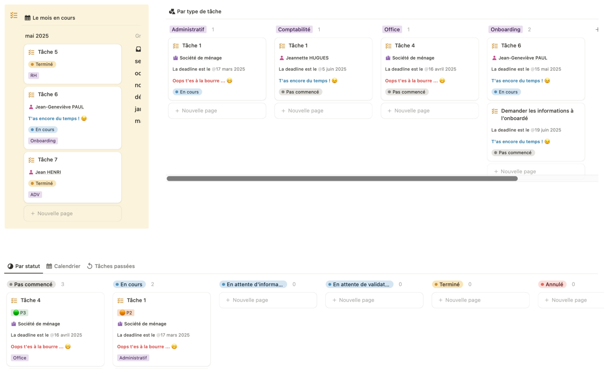 ToDo Gestion des tâches Notion, To Do Office Manager